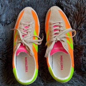 Tretorn Trio-Neon w/ buff suede ladies sneakers. Super cute!